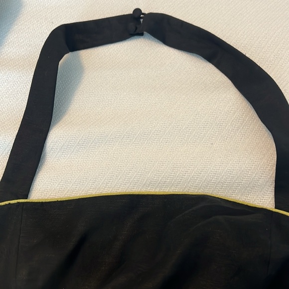 Jessica Howard black floral embroidered halter dress linen blend lined size 12 - Picture 12 of 16